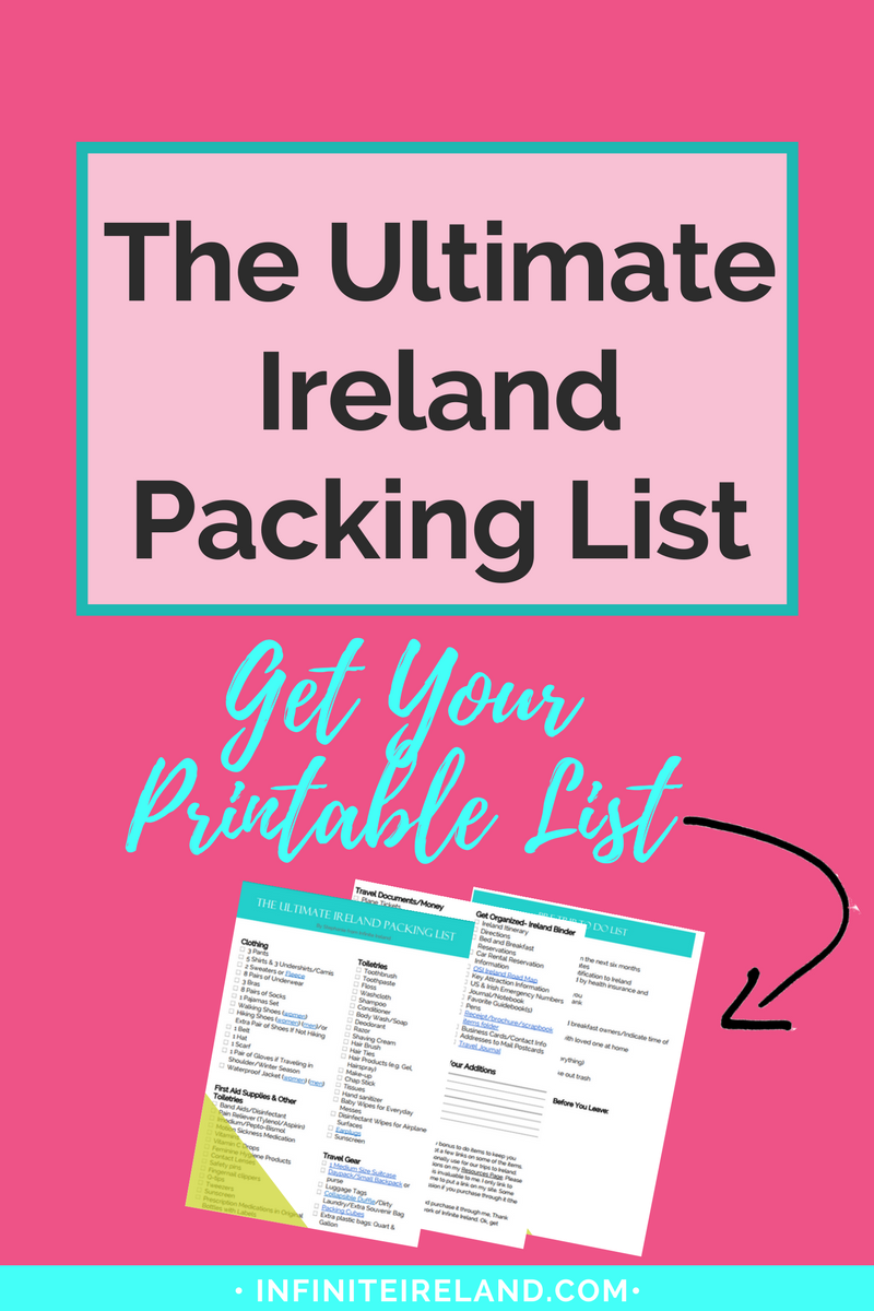 Printable Ireland Packing List