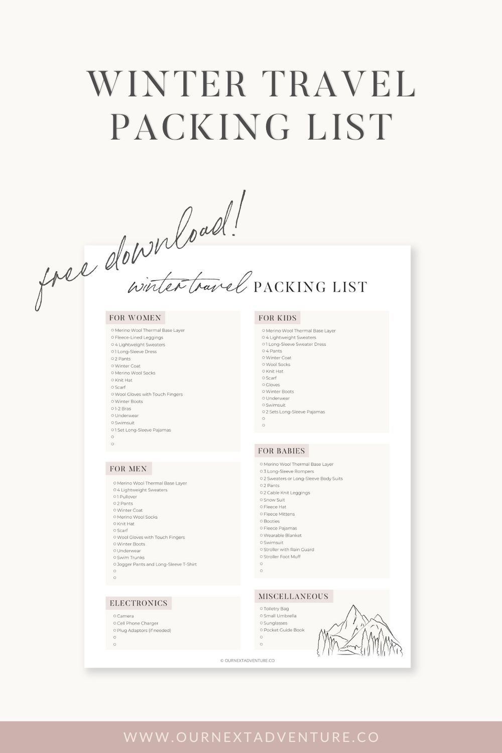 The Ultimate Packing List For Europe In Winter printable Checklist Our Next Adventure The Ultimate Packing List For Europe In Winter printable Checklist Our Next Adventure