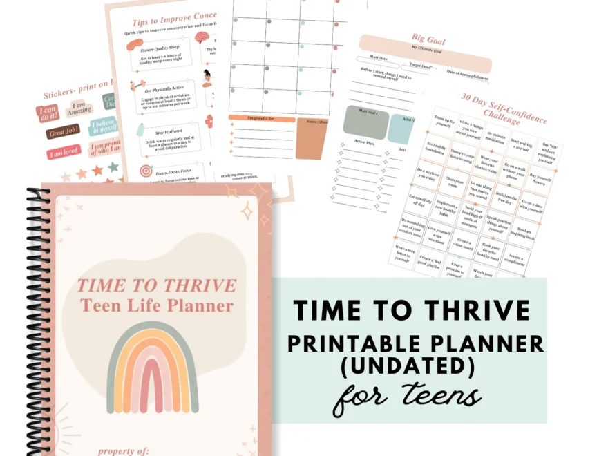 Time To Thrive Printable Planner For Teens Undated