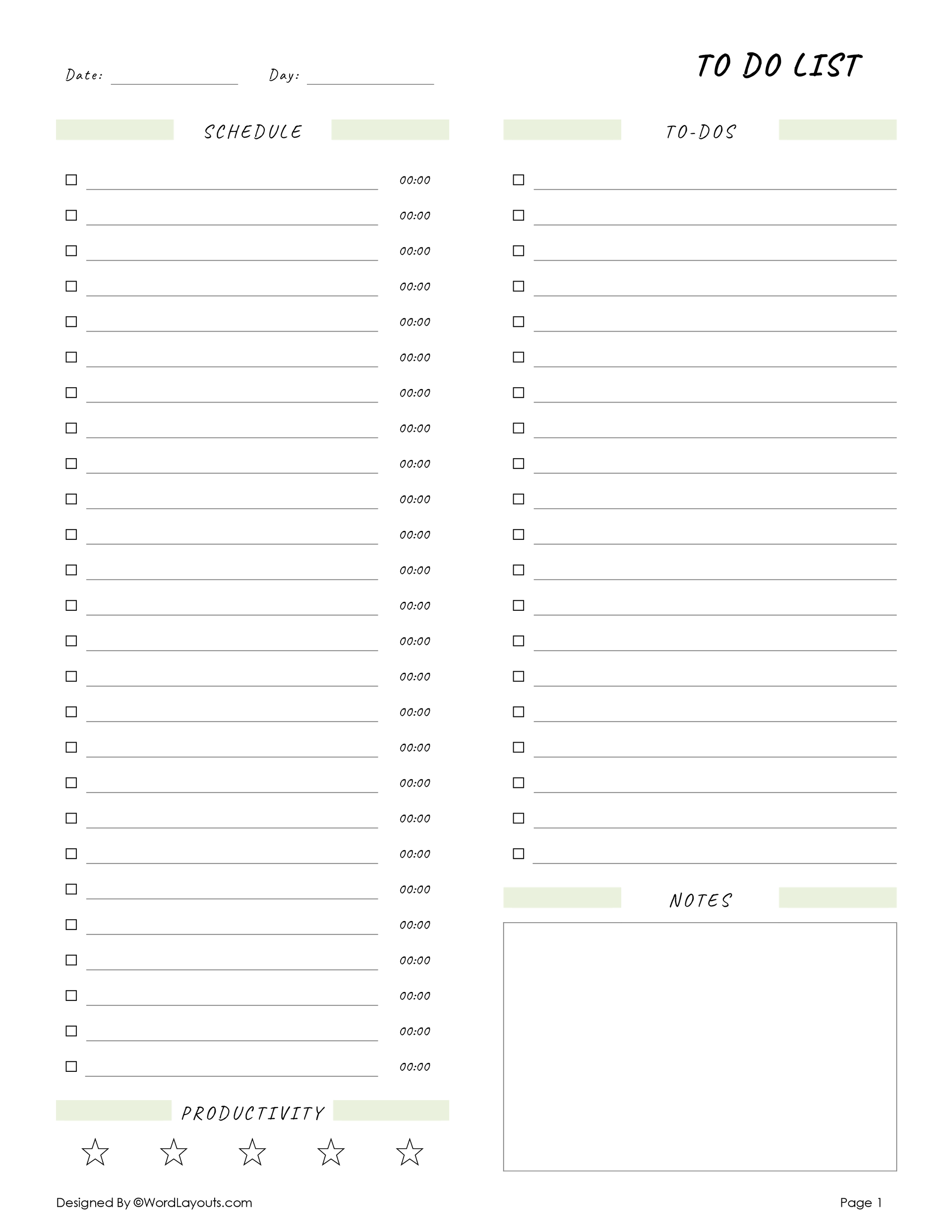 Time Tracker Tasks To Do List Template