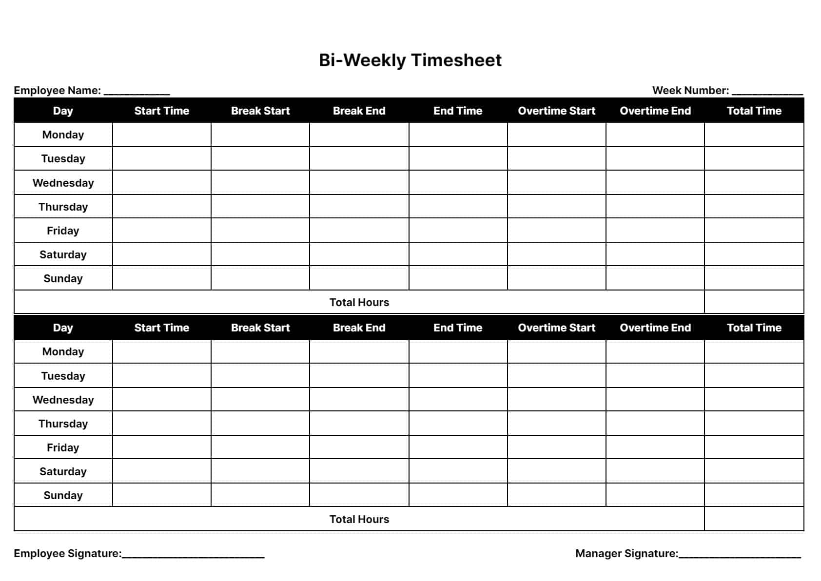 Timesheet Templates Download amp Print For Free Worksheets Library