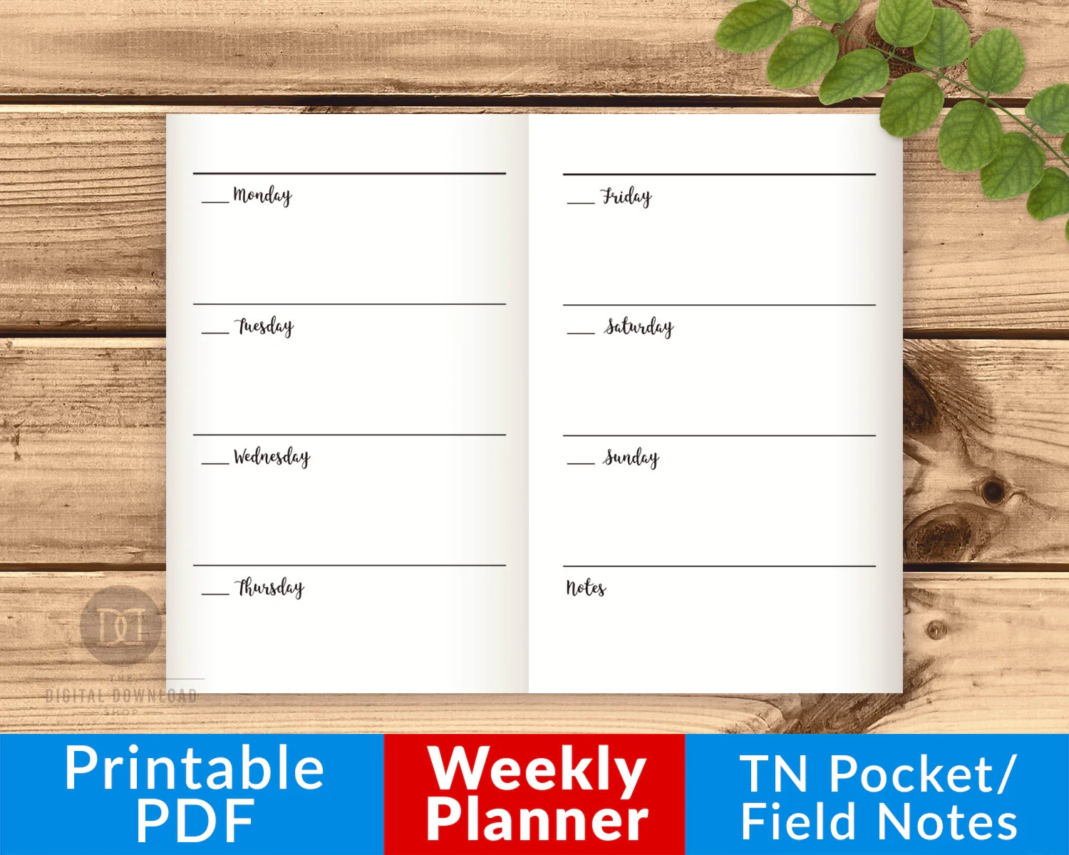 TN Pocket Field Notes Weekly Inserts Printable The Digital Download Shop TN Pocket Field Notes Weekly Inserts Printable The Digital Download Shop