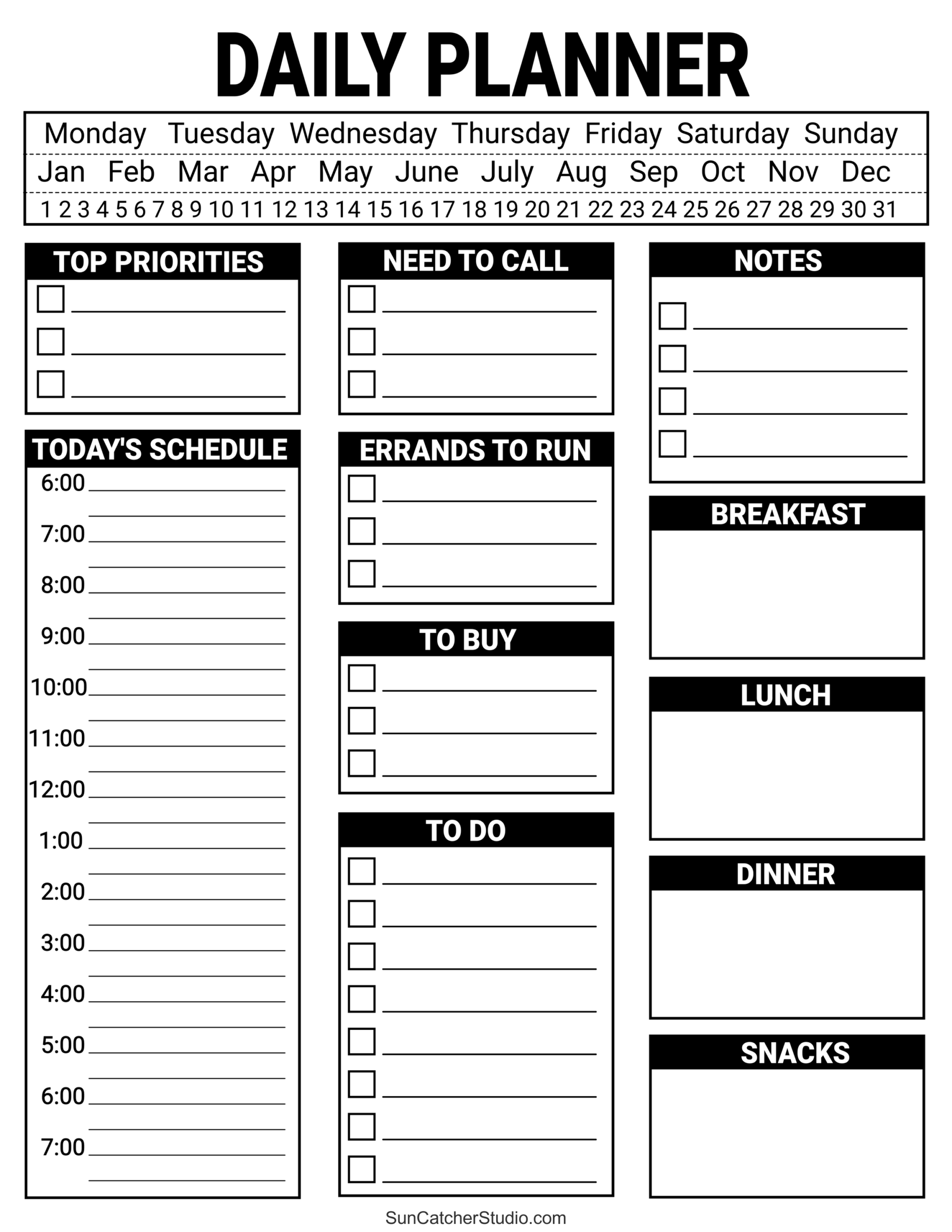 Printable Work To Do List