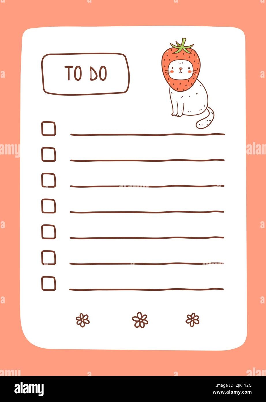 Kawaii To Do List Printable