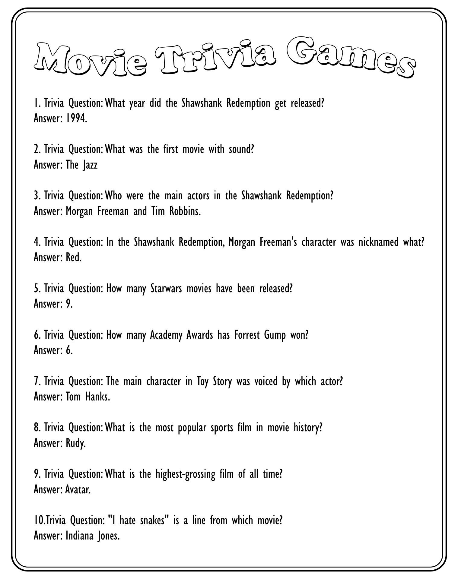 Trivia Questions And Answers 10 Free PDF Printables Printablee Worksheets Library
