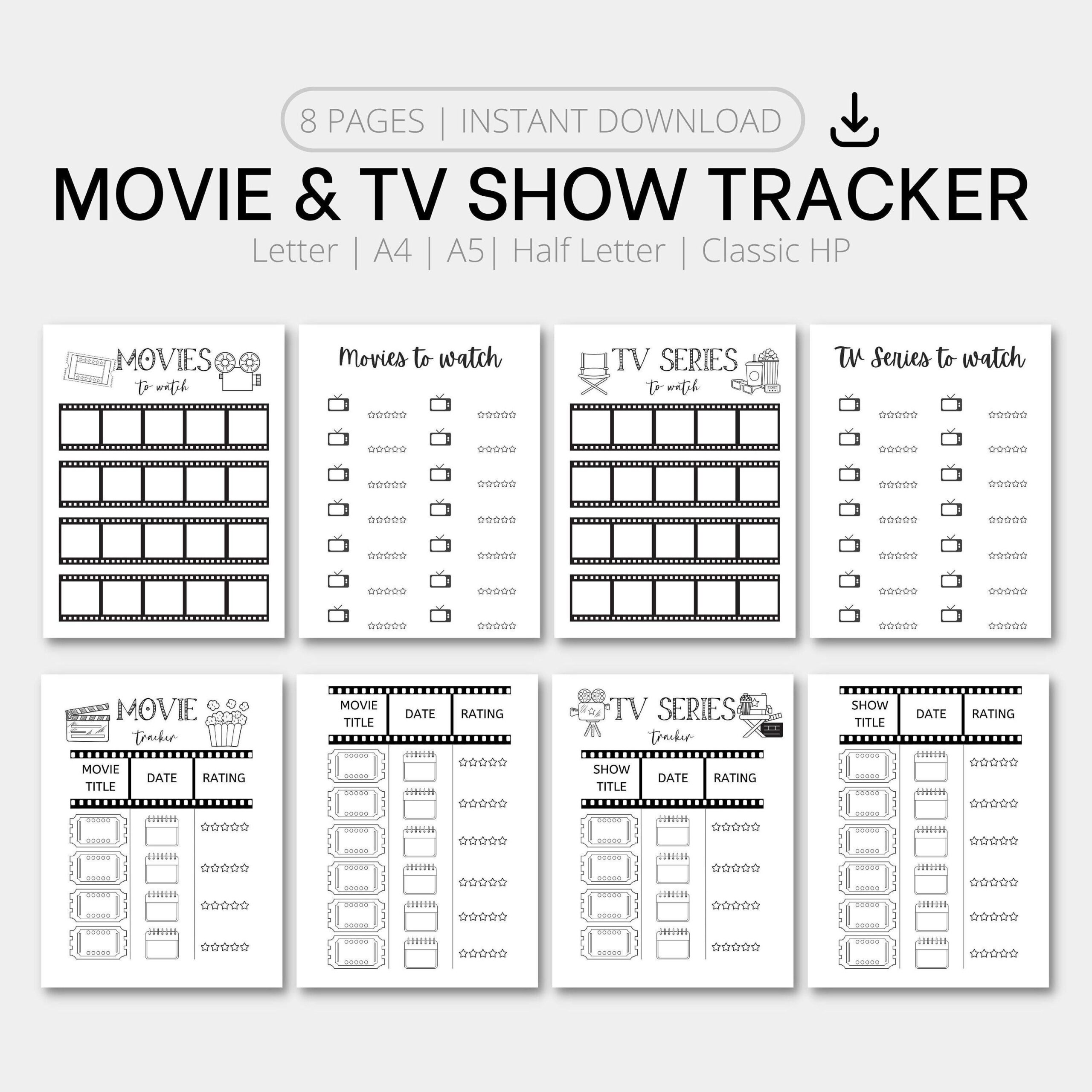 Tv Series Tracker Free Printable