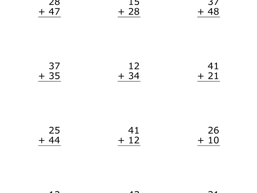 Two Digit Addition Worksheets Printable 2 Digit Problems Free Printables Monograms Design Tools Patterns DIY Projects