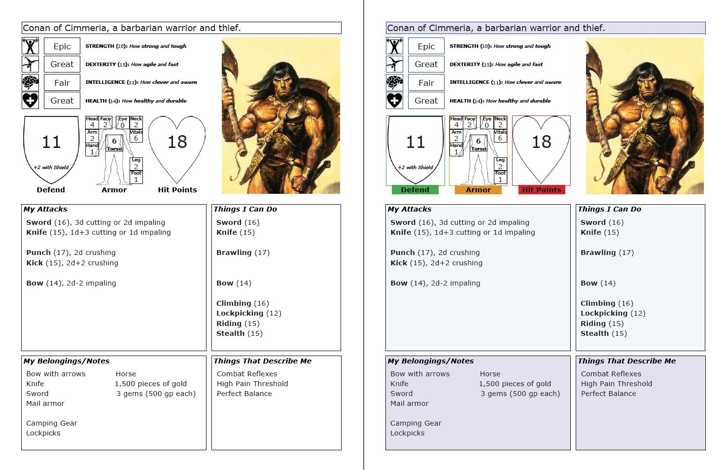 Gurps Character Sheet Printable 4thn Edition
