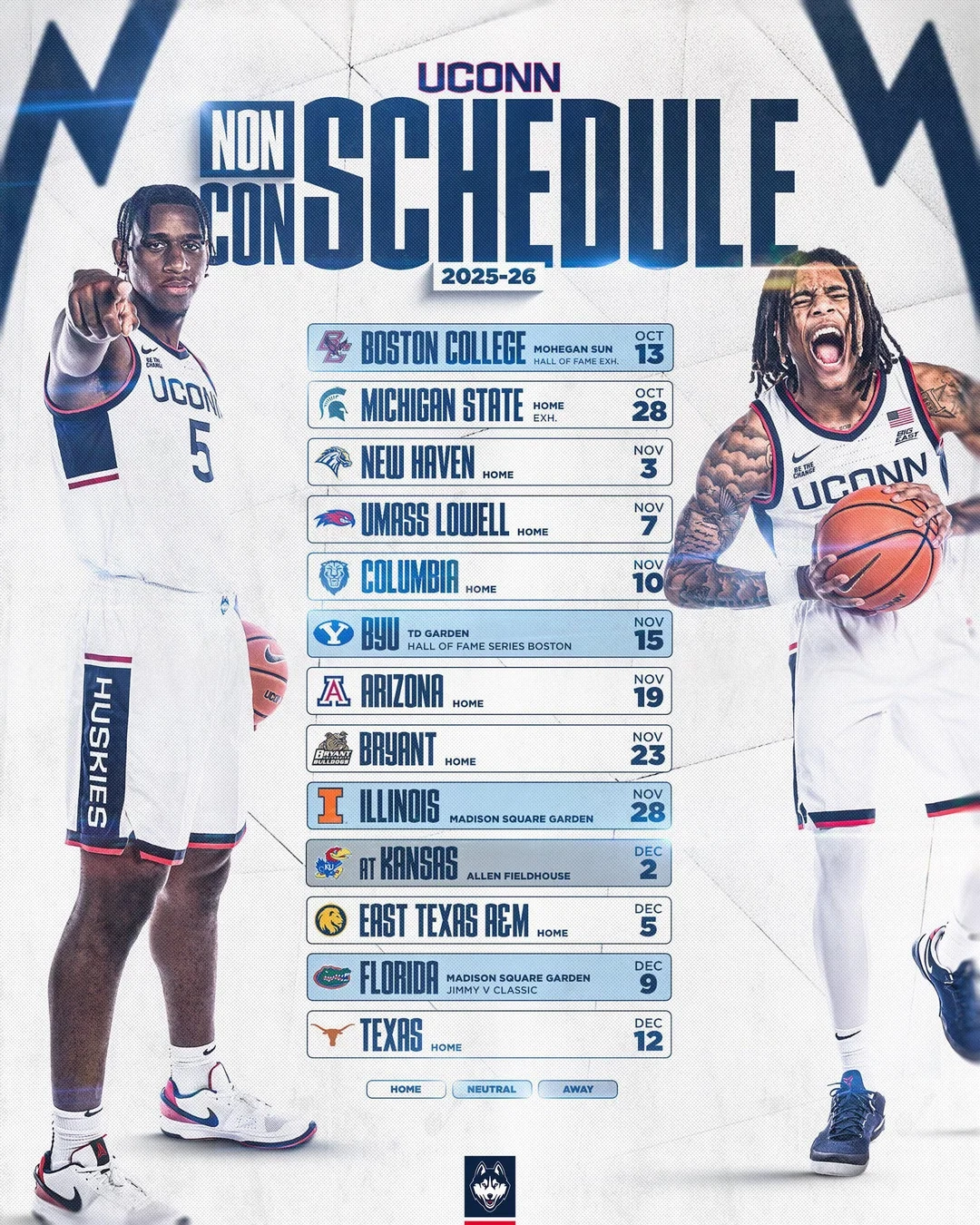 UConn 2025 2026 Non Conference Schedule R CollegeBasketball UConn 2025 2026 Non Conference Schedule R CollegeBasketball