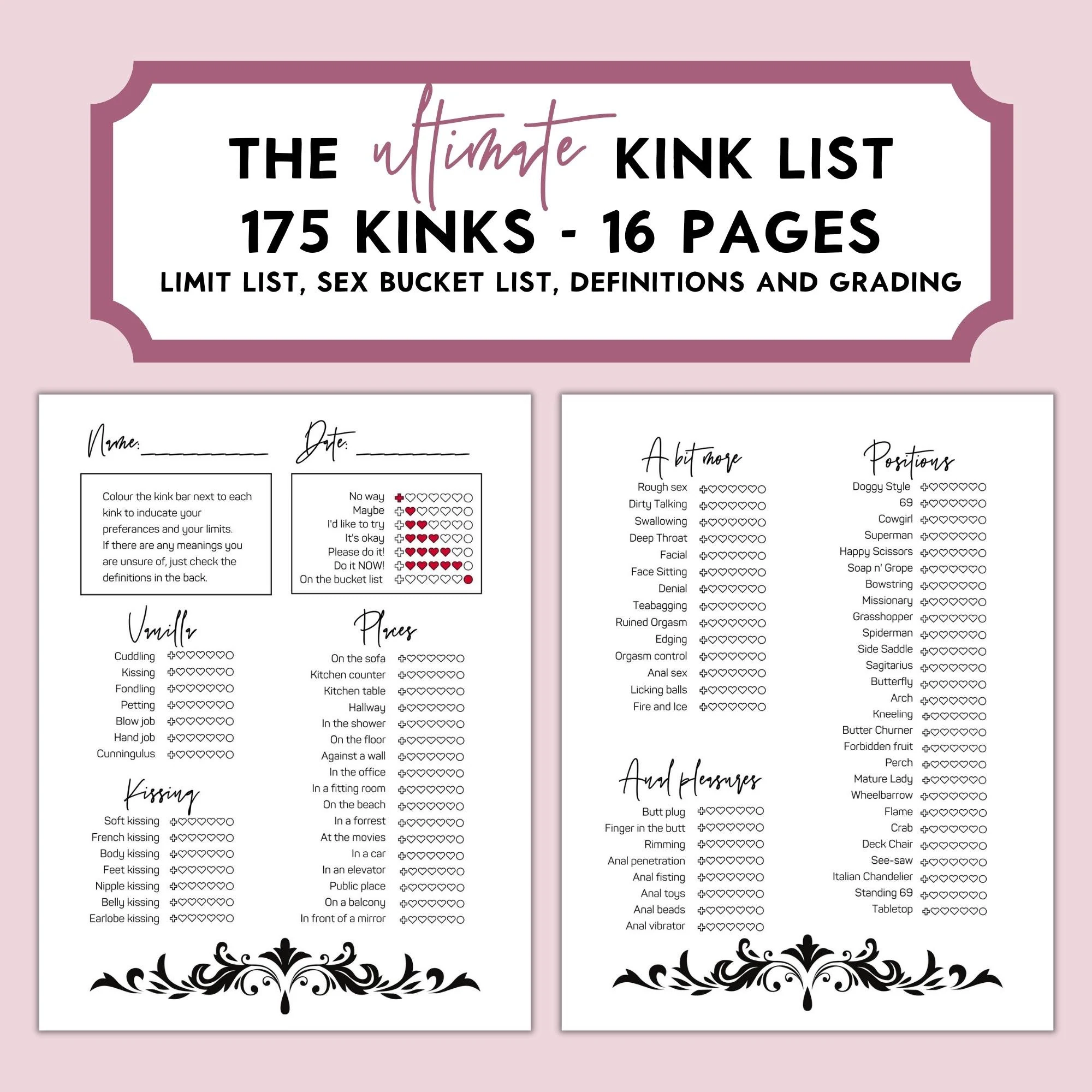 Printable List Of Fetishes