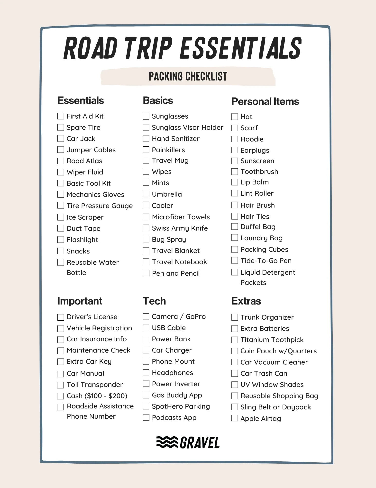 Printable Car Track Day List