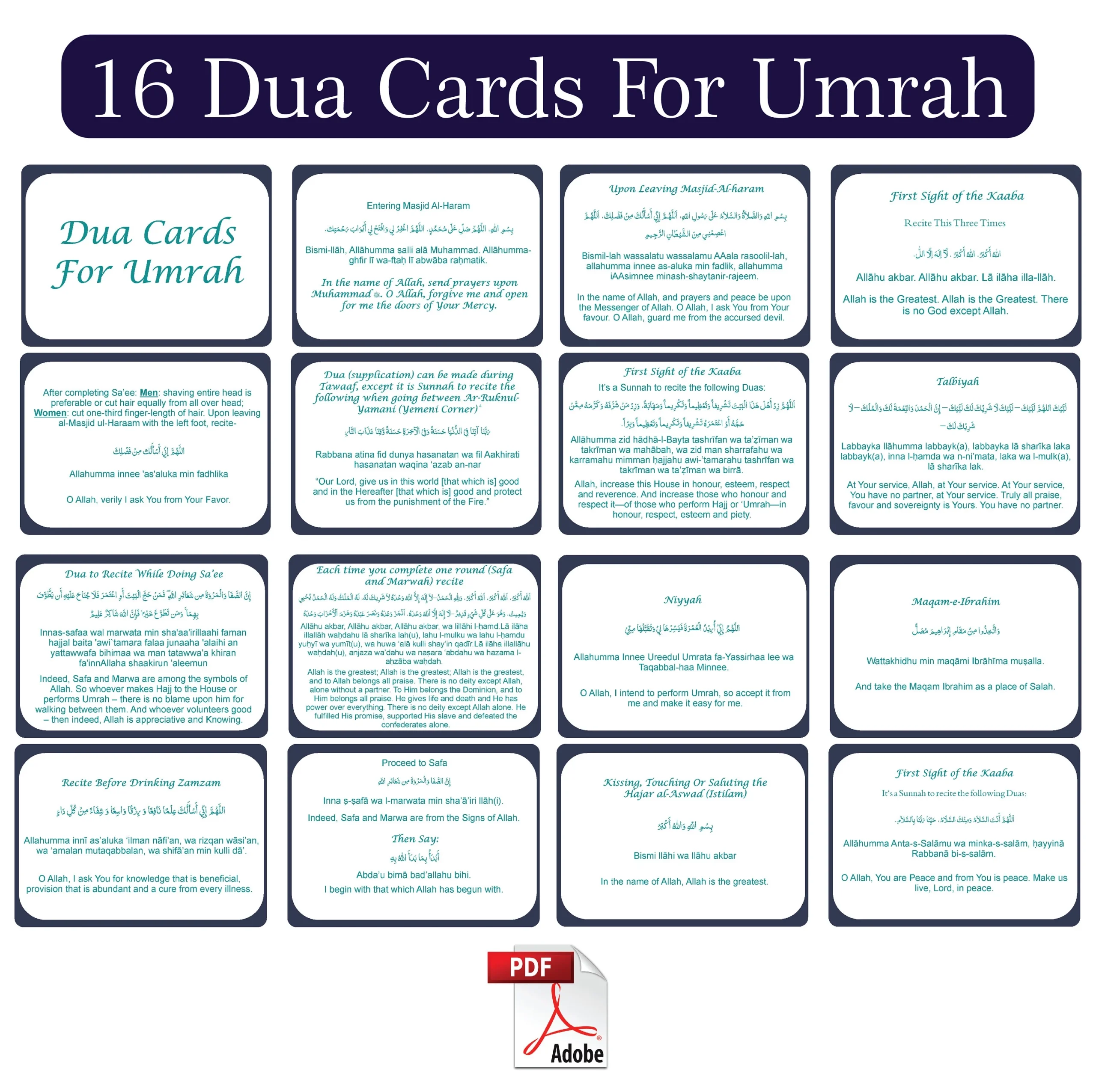 Umrah Dua Cards Flash Card Arabic English Printable PDF Islamic Dua Dua Reminder Cards Umrah Flashcards Digital Instant Download Etsy Sweden
