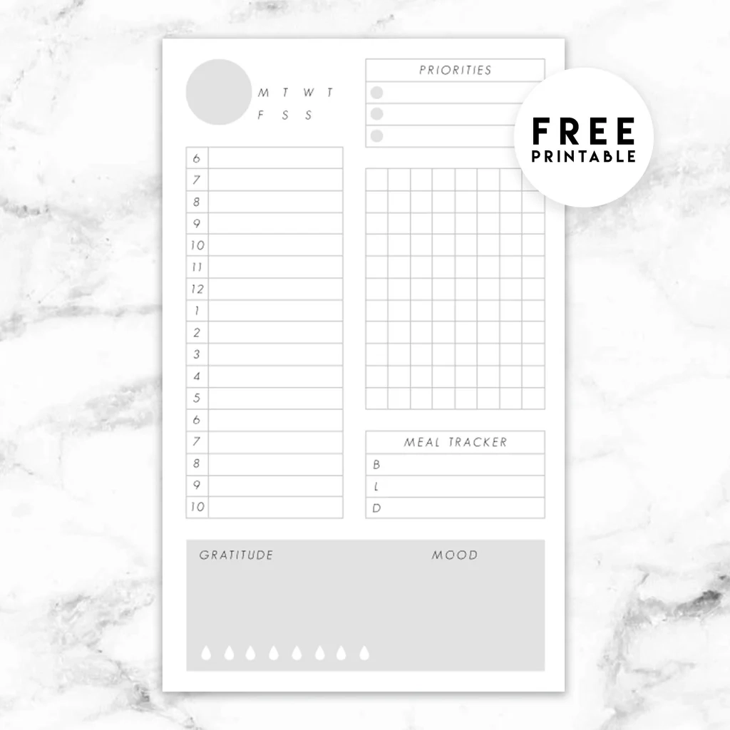 UNDATED DAILY PLANNER FREE PRINTABLE V2 POCKET RINGS KeenaPrints