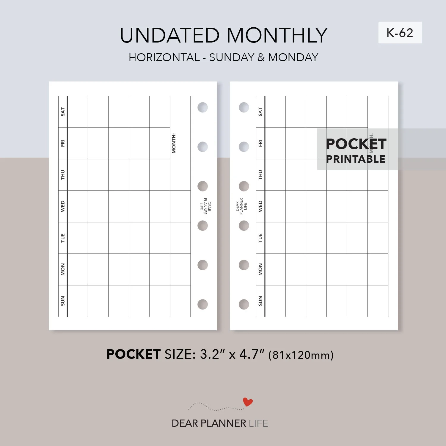 Pocket Planner Free Printable