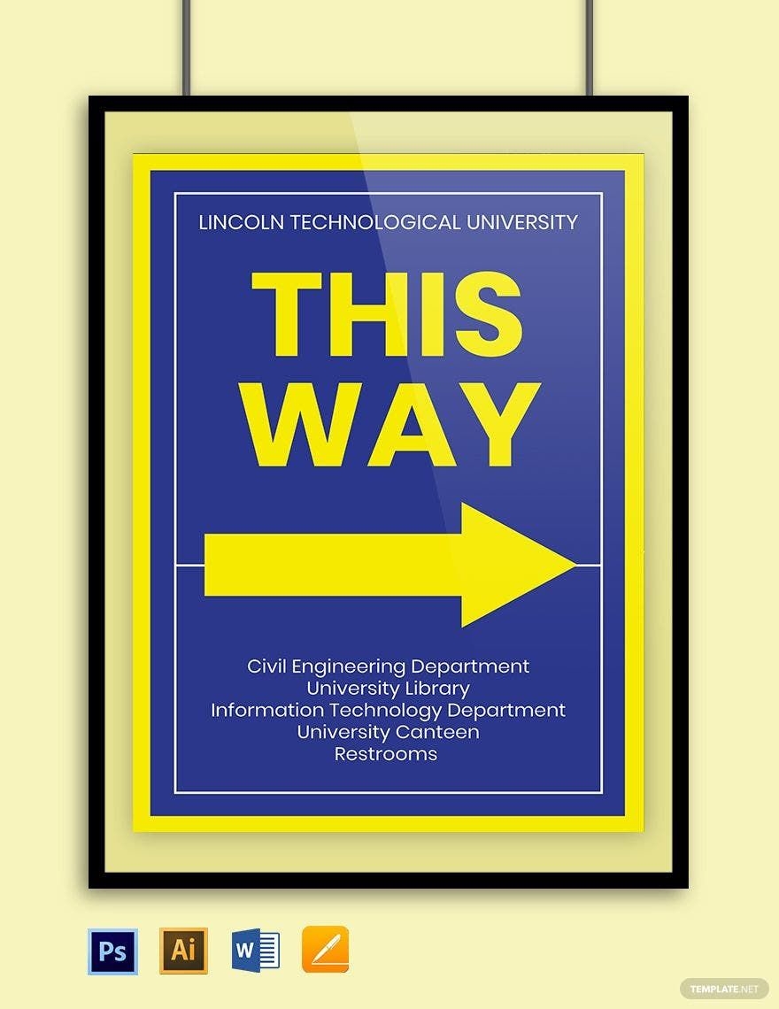 University Way Finding Sign Template In Word Pages PSD Illustrator Download Template
