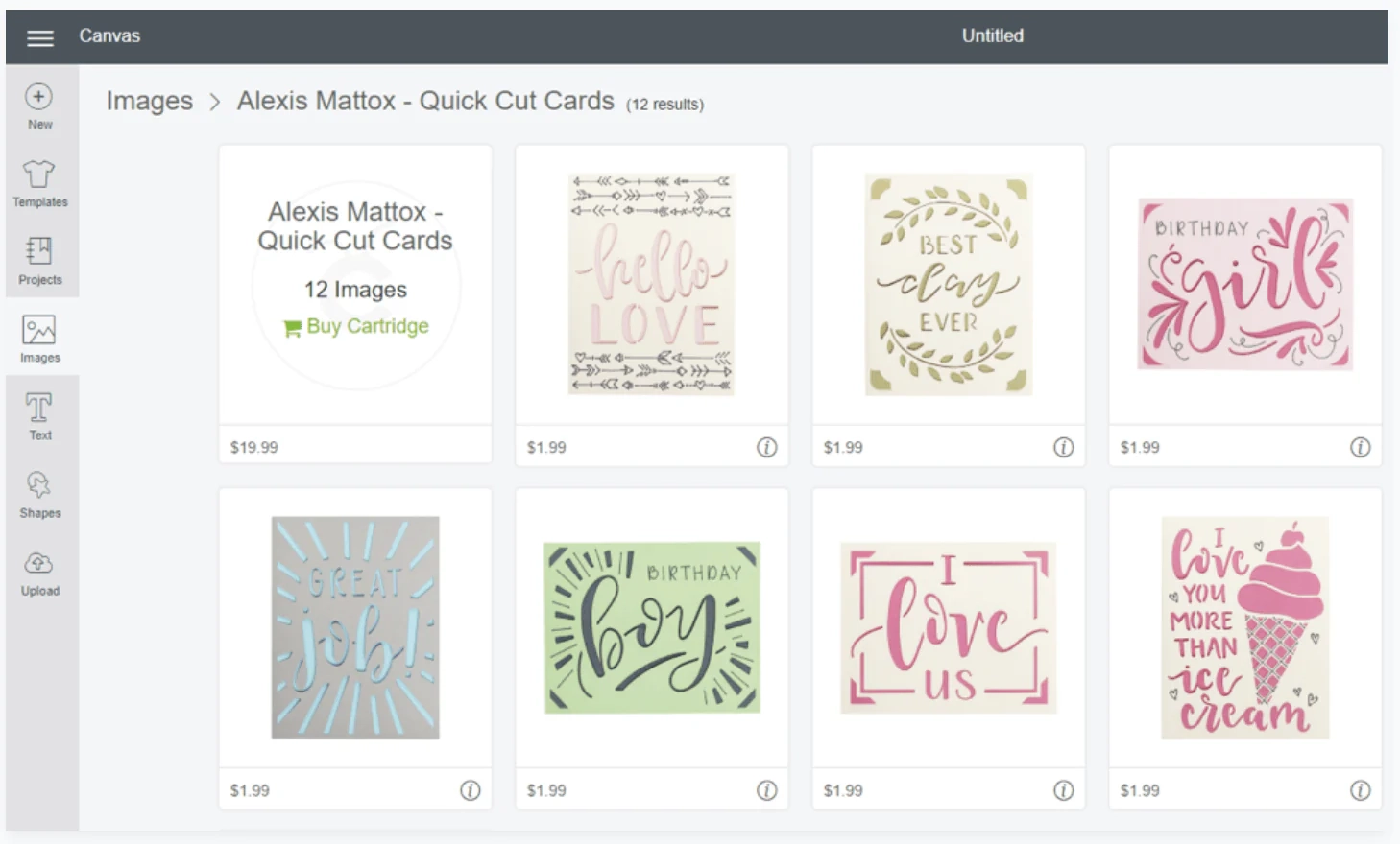 Printable List Of Cricut Cartridges