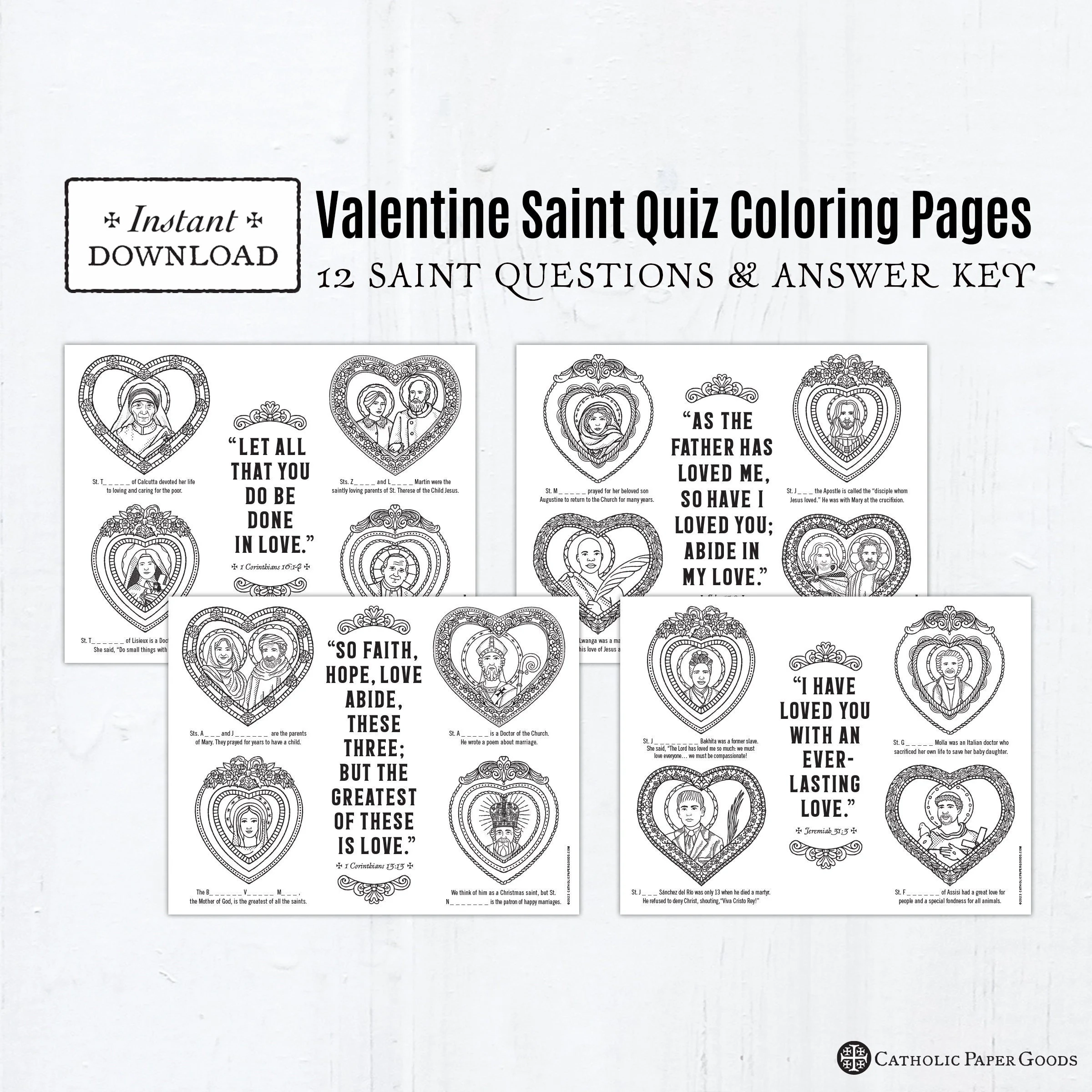 Catholic Printable Saints Quiz Catholic Printable Saints Quiz