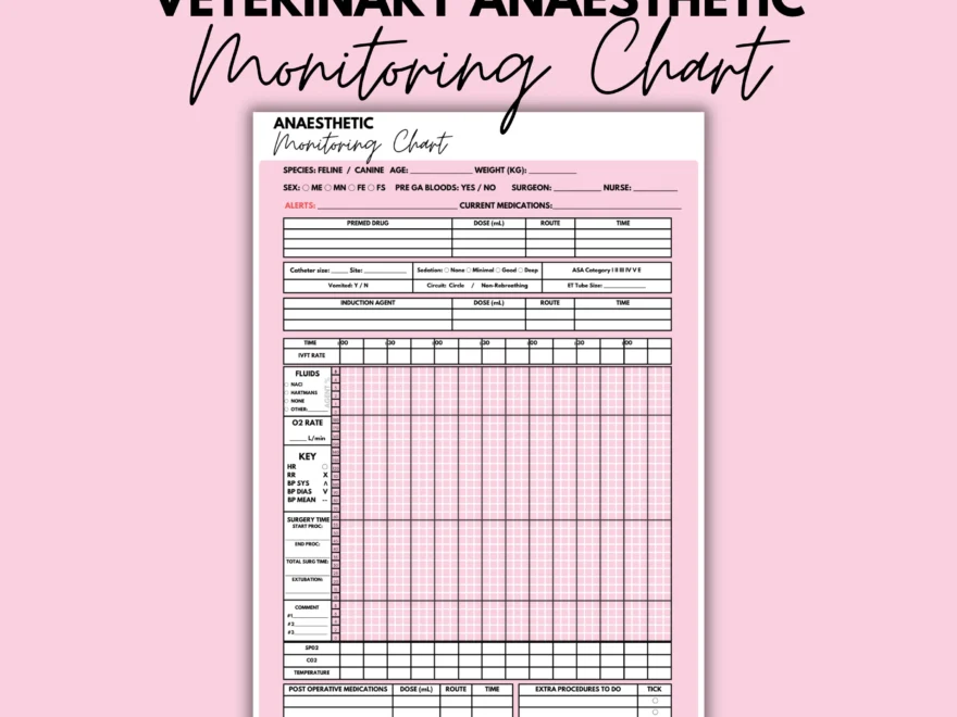 Veterinary Anaesthetic Monitoring Chart Vet Nurse Etsy