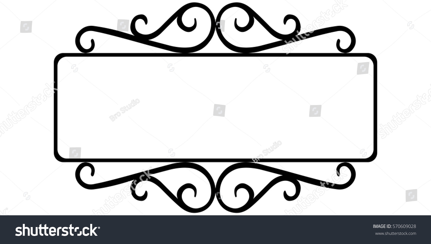 Vintage Wrought Iron Frame Template Signs Stock Vector Royalty Free 570609028 Shutterstock