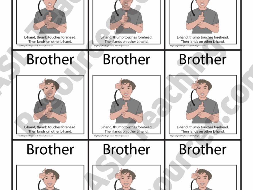 Wall Chart Book 21 Signs For Family ASL Teaching Resources