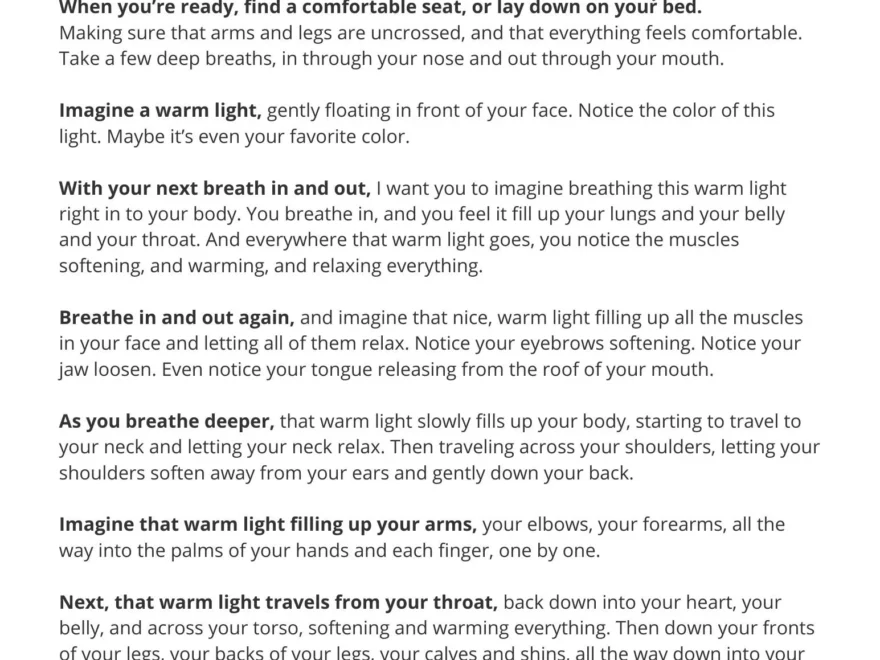 Warm Light Guided Meditation For Kids Teens And College Students Compassionate Counseling St Louis