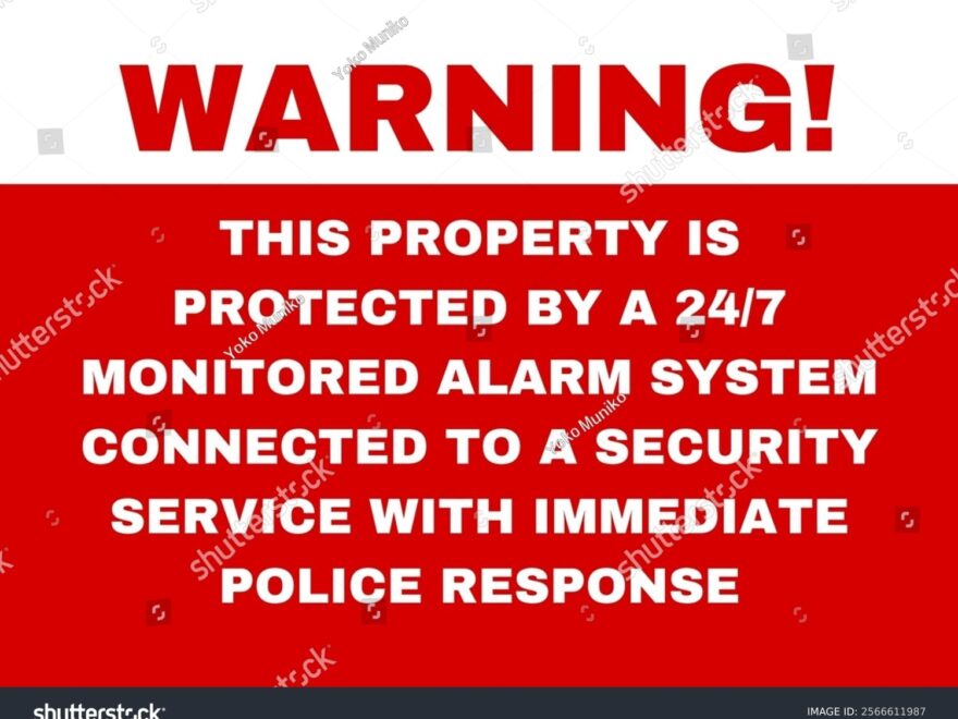 Warning Security System Sign Printable Stock Vector Royalty Free 2566611987 Shutterstock