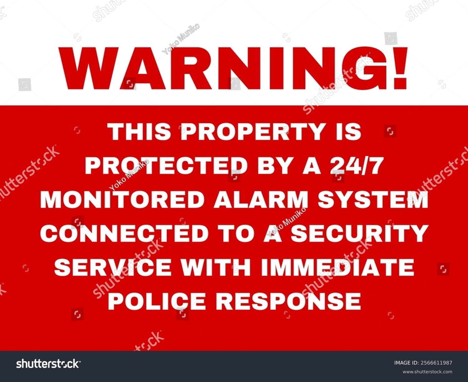 Warning Security System Sign Printable Stock Vector Royalty Free 2566611987 Shutterstock