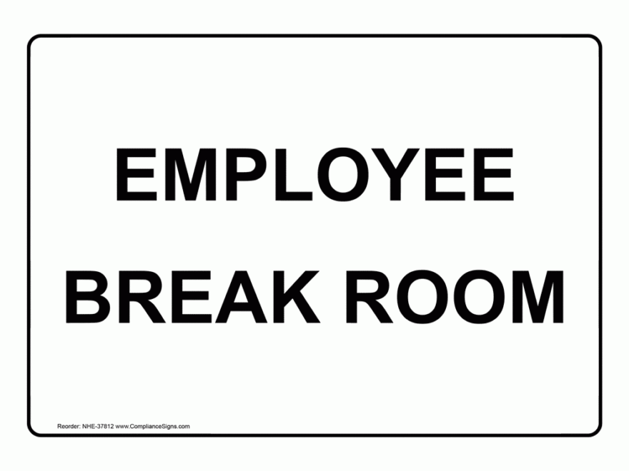Wayfinding Room Name Sign Employee Break Room
