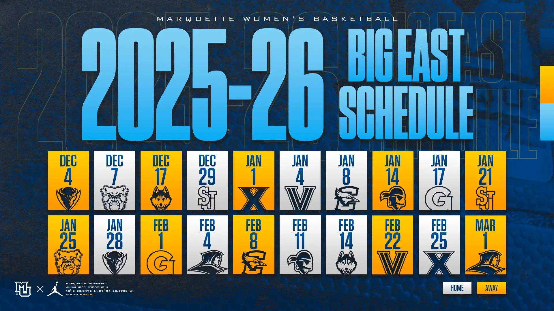 Marquette Basketball Schedule 2025-26 Printable