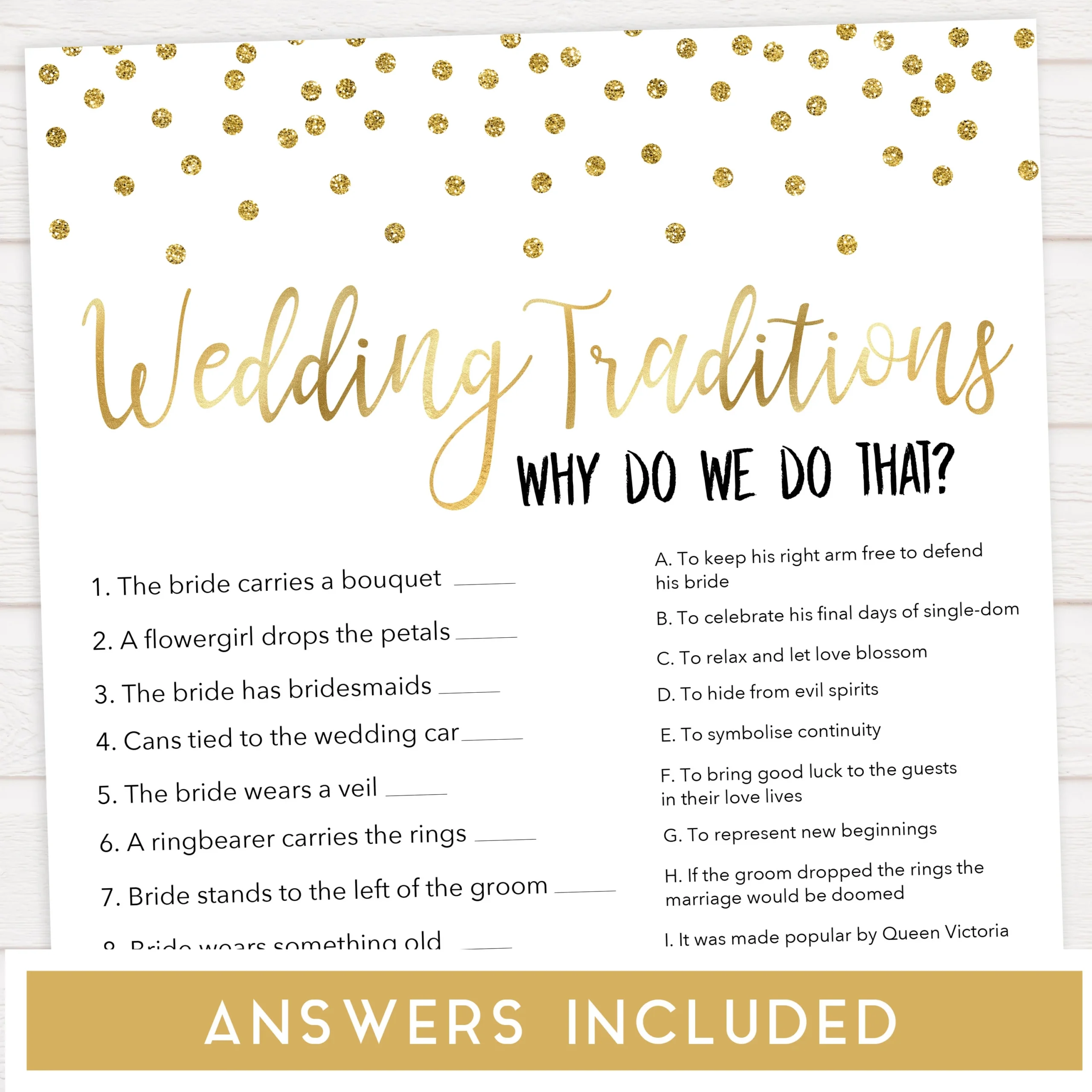 Printable Bride And Groom Trivia
