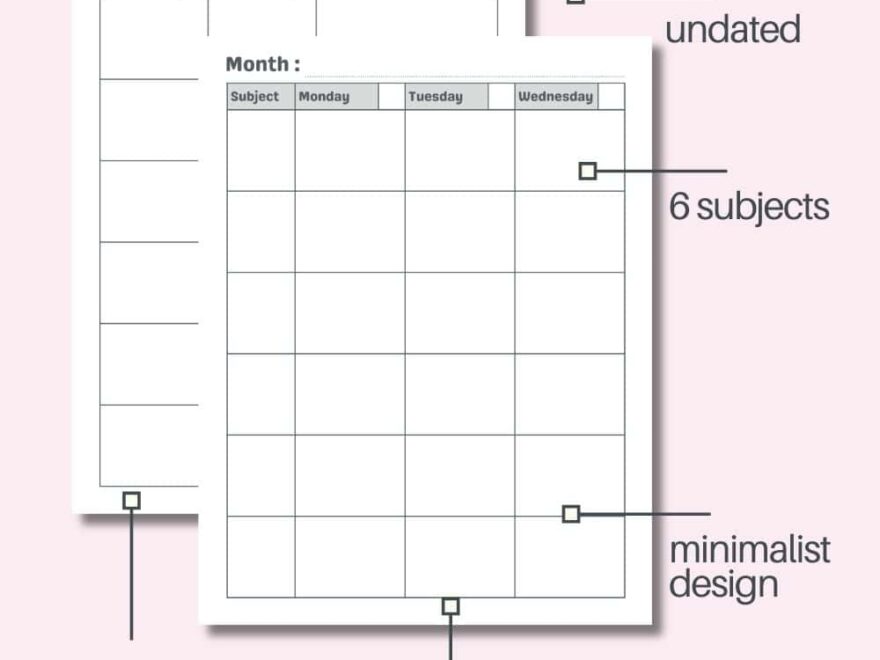 Weekly 6 Prep Teacher Lesson Planner Free PDF Download