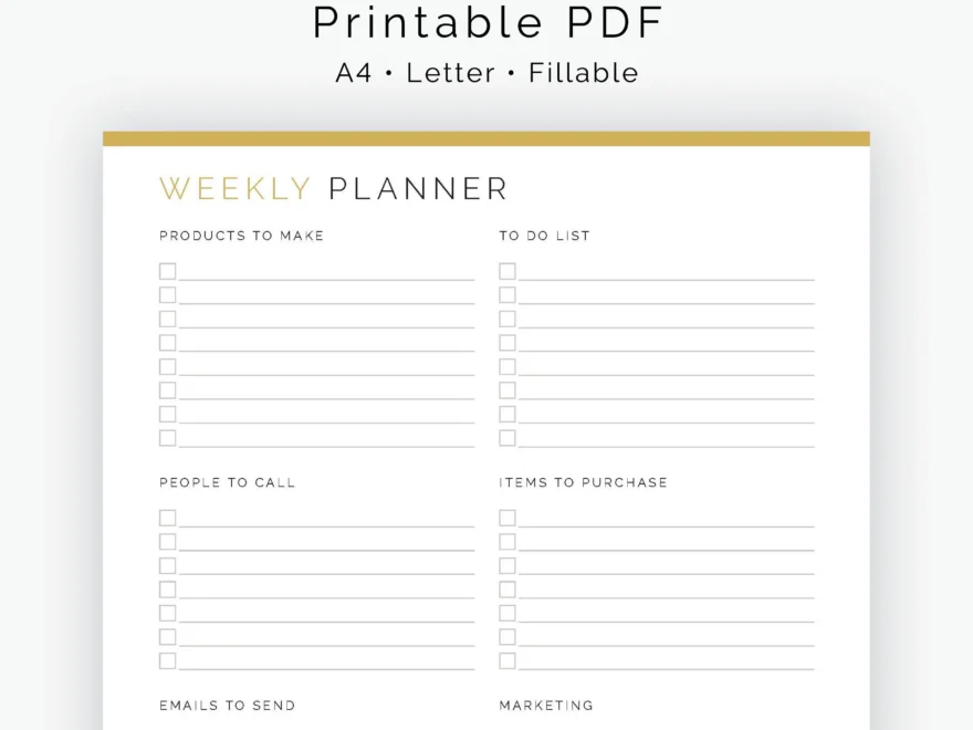 Weekly Business Planner Fillable Printable PDF Business Planner Business To Do List Instant Download Etsy Israel