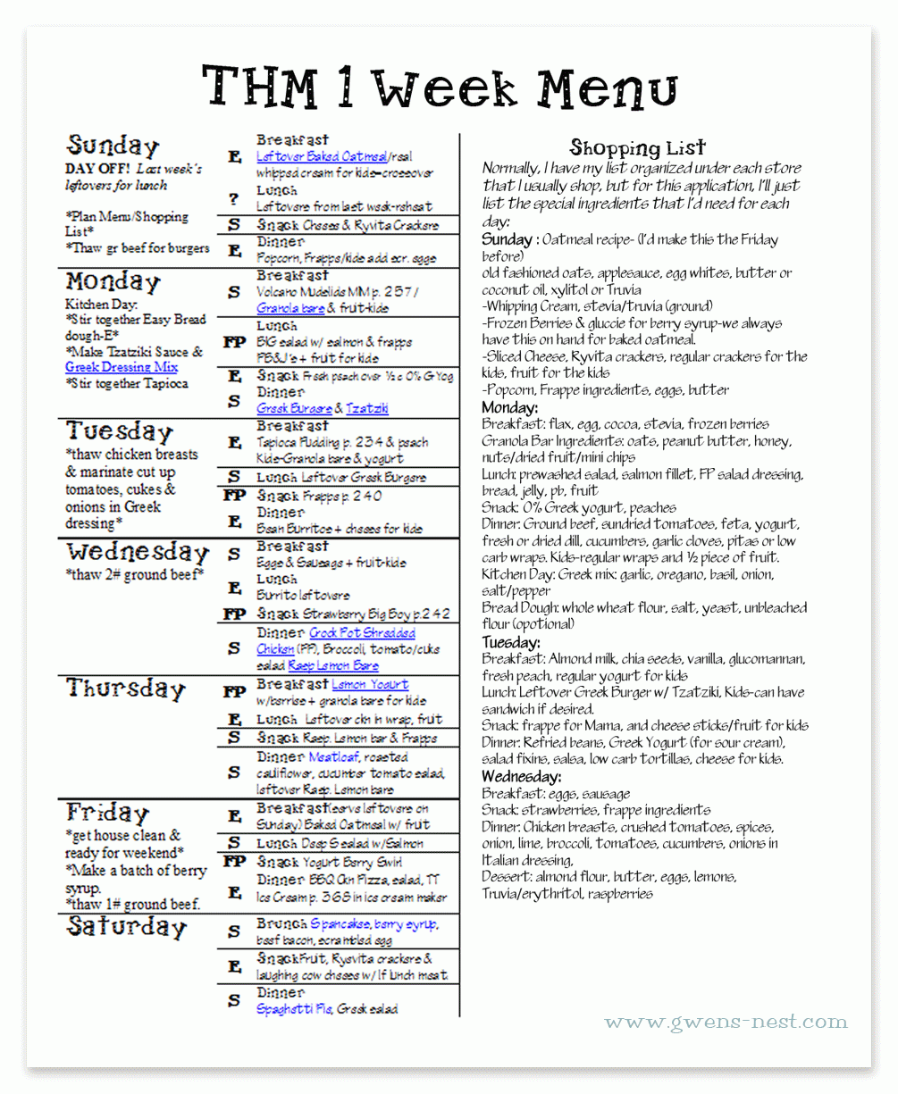 Weekly Menu Planning Gwen s Nest Weekly Menu Planning Gwen s Nest