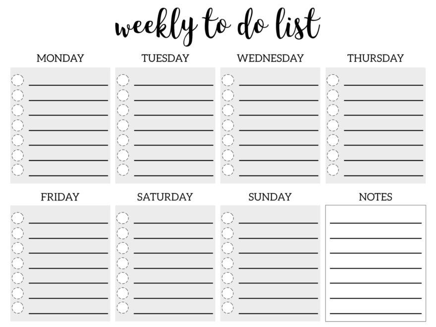 Weekly To Do List Printable Checklist Template Paper Trail Design
