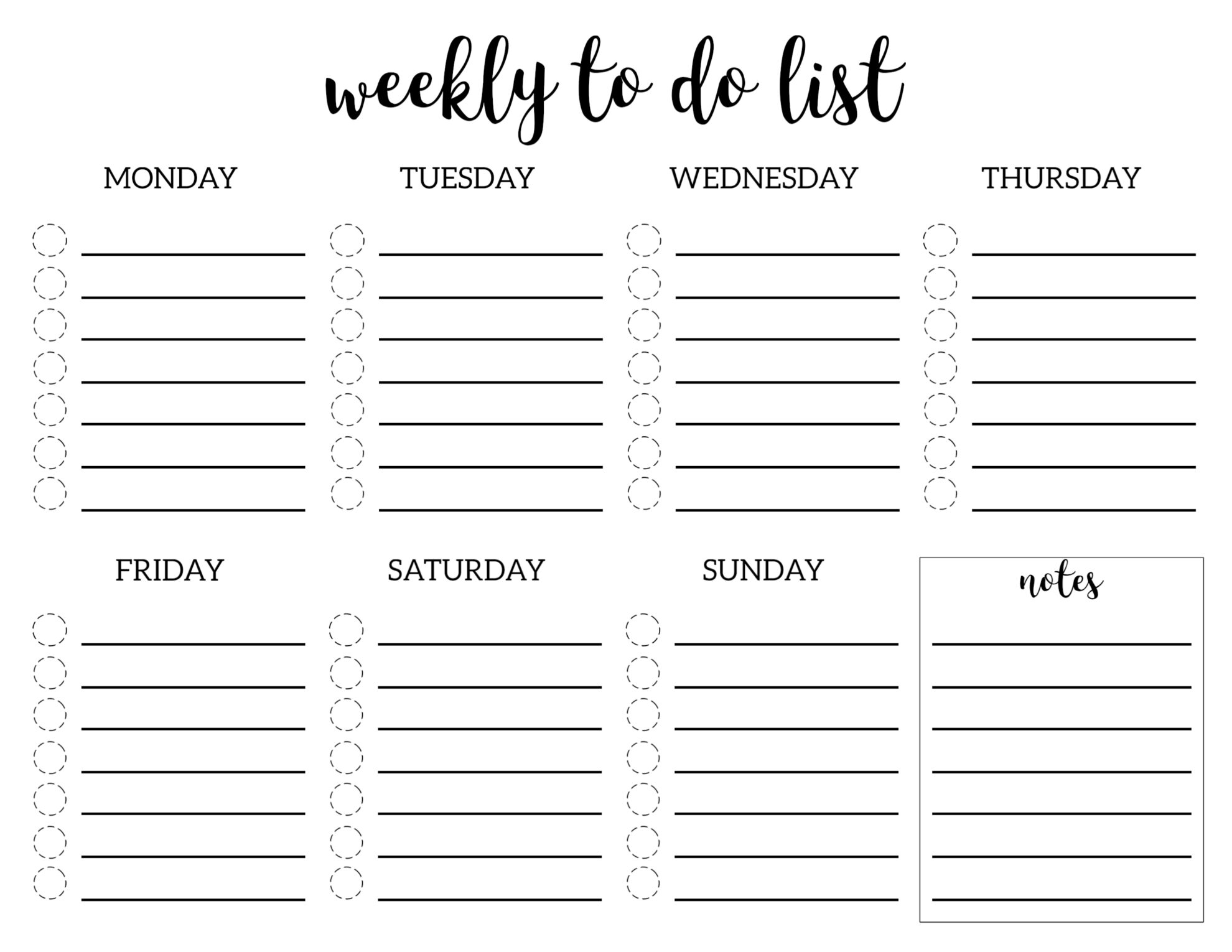 Printable Calendar & To-Do List