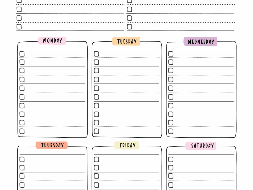 Weekly To Do List Templates World Of Printables