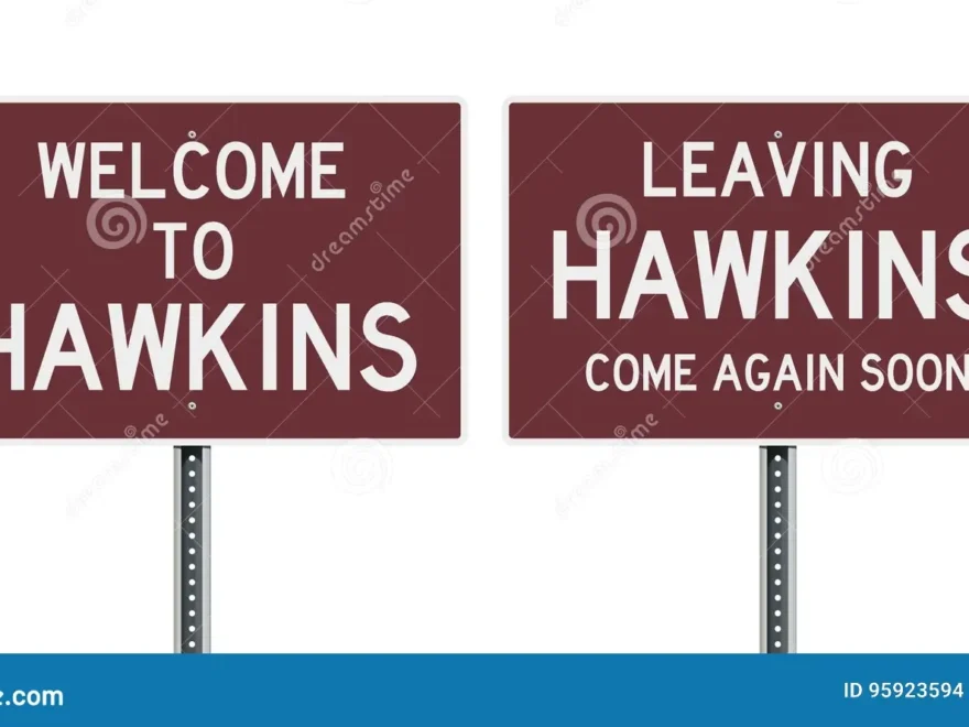 Welcome And Leaving Road Sign Of Hawkins Stock Vector Illustration Of Road Indiana 95923594