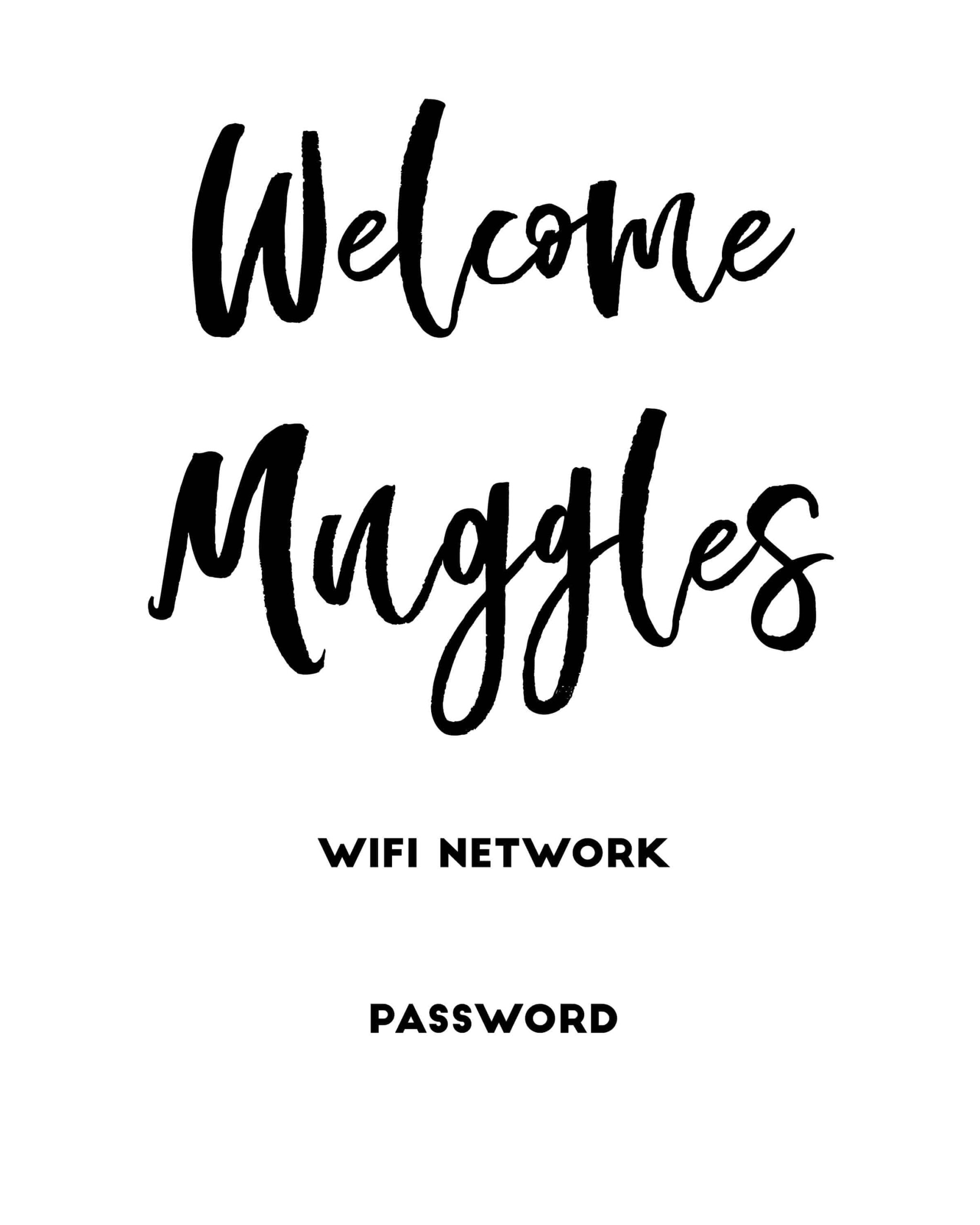 Welcome Little Muggle Printable Sign
