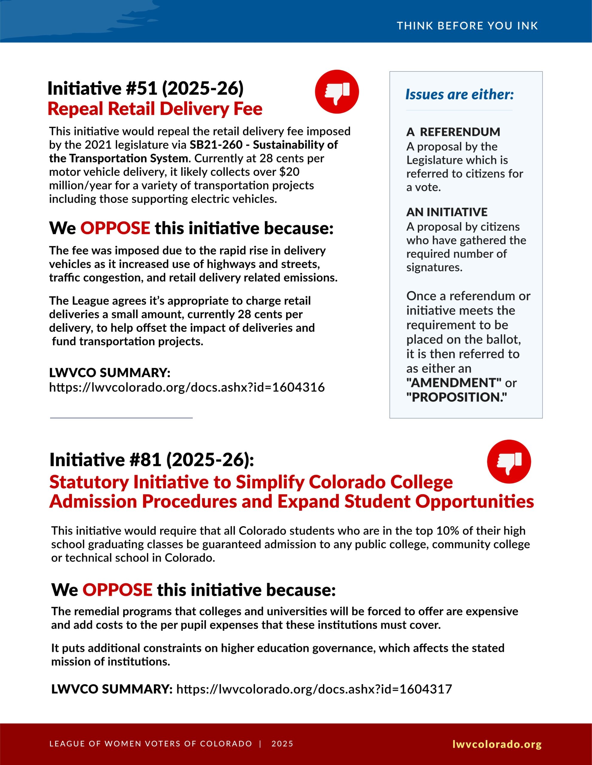 Where The League Stands League Of Women Voters Of Colorado