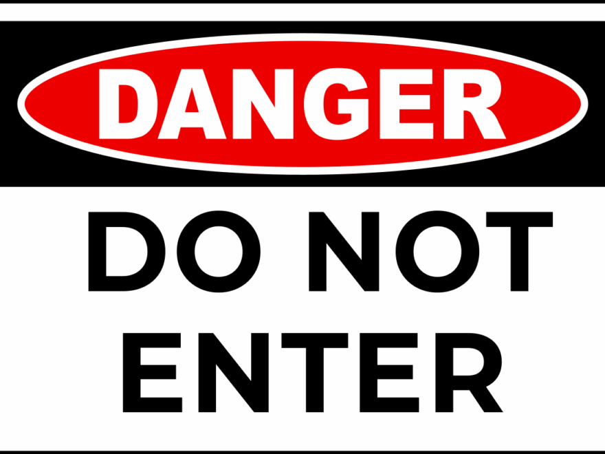 White And Black Do Not Enter Danger Warning Sign Template Square Signs