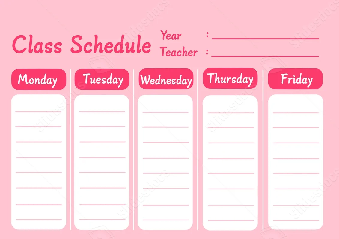 Free Printable For Word School Schedule Free Printable For Word School Schedule