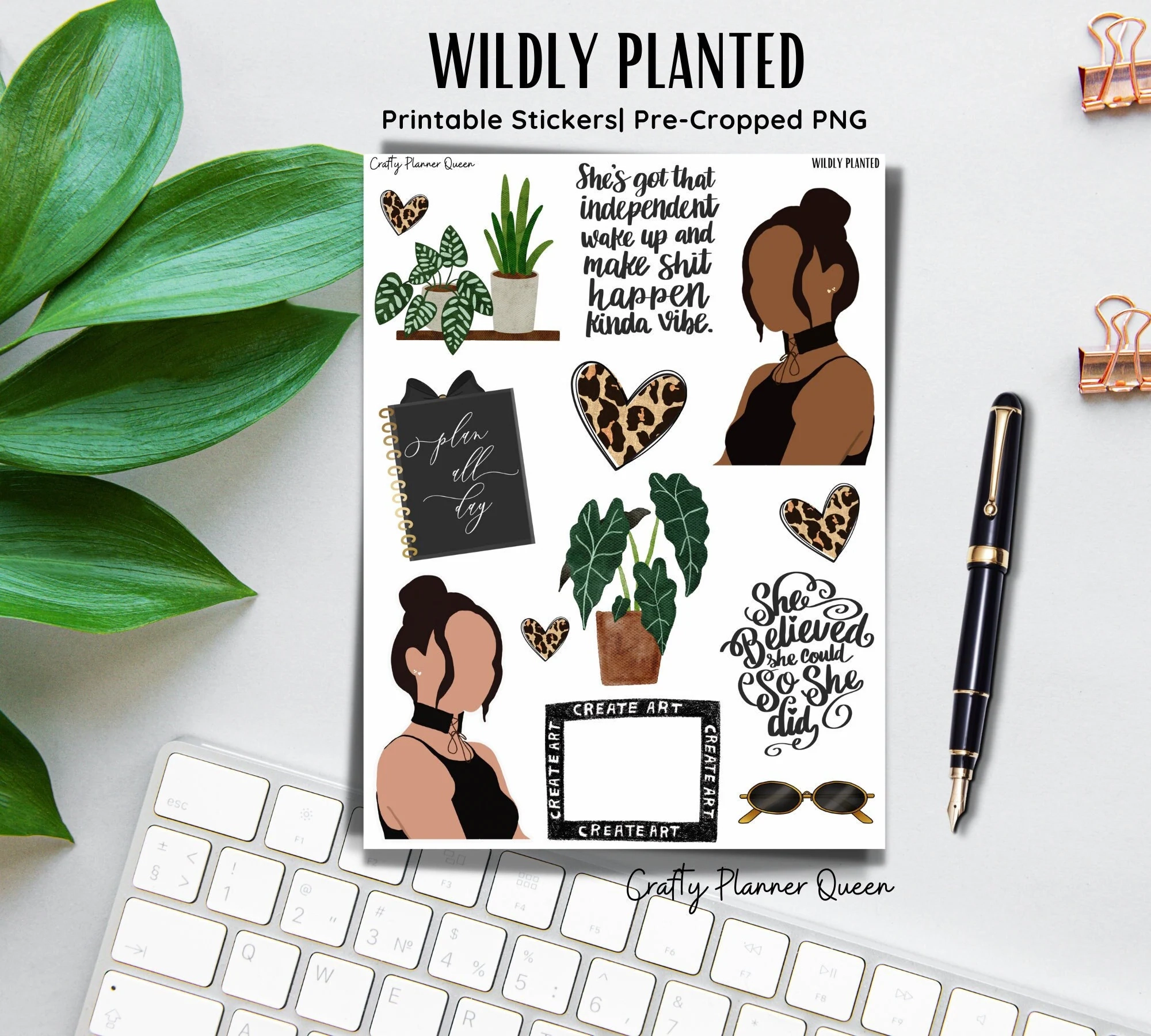 Black Girl Happy Planner Printables