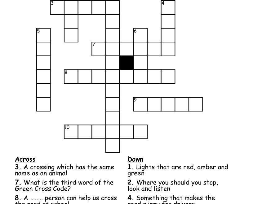 Winter Road Safety Quiz Crossword WordMint