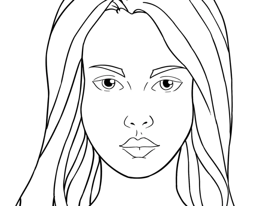 Woman s Face Coloring Page Easy Drawing Guides