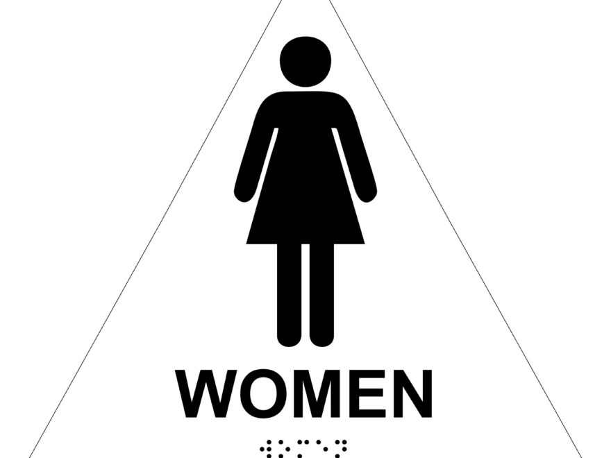 Women Restroom Triangle Economy ADA Signs With Braille Winmark Stamp Sign Stamps And Signs