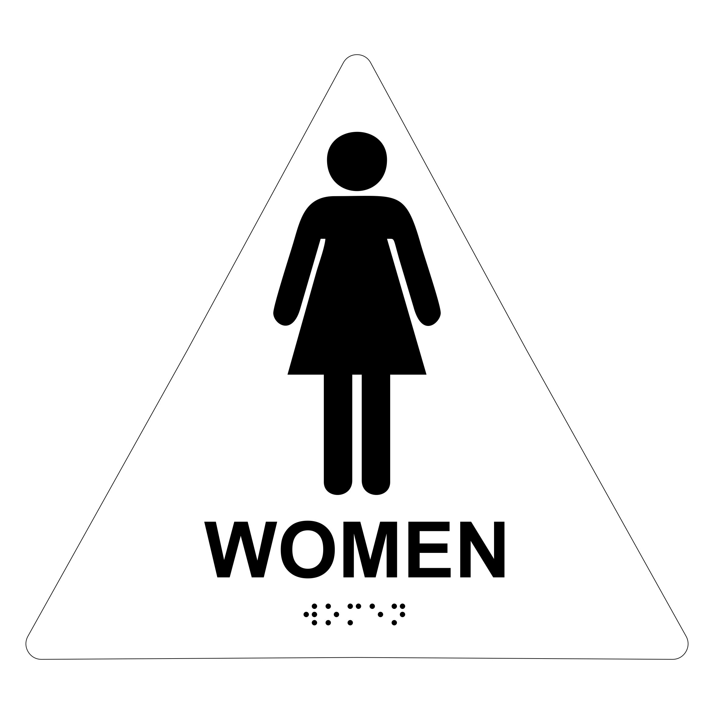 Women Restroom Triangle Economy ADA Signs With Braille Winmark Stamp Sign Stamps And Signs