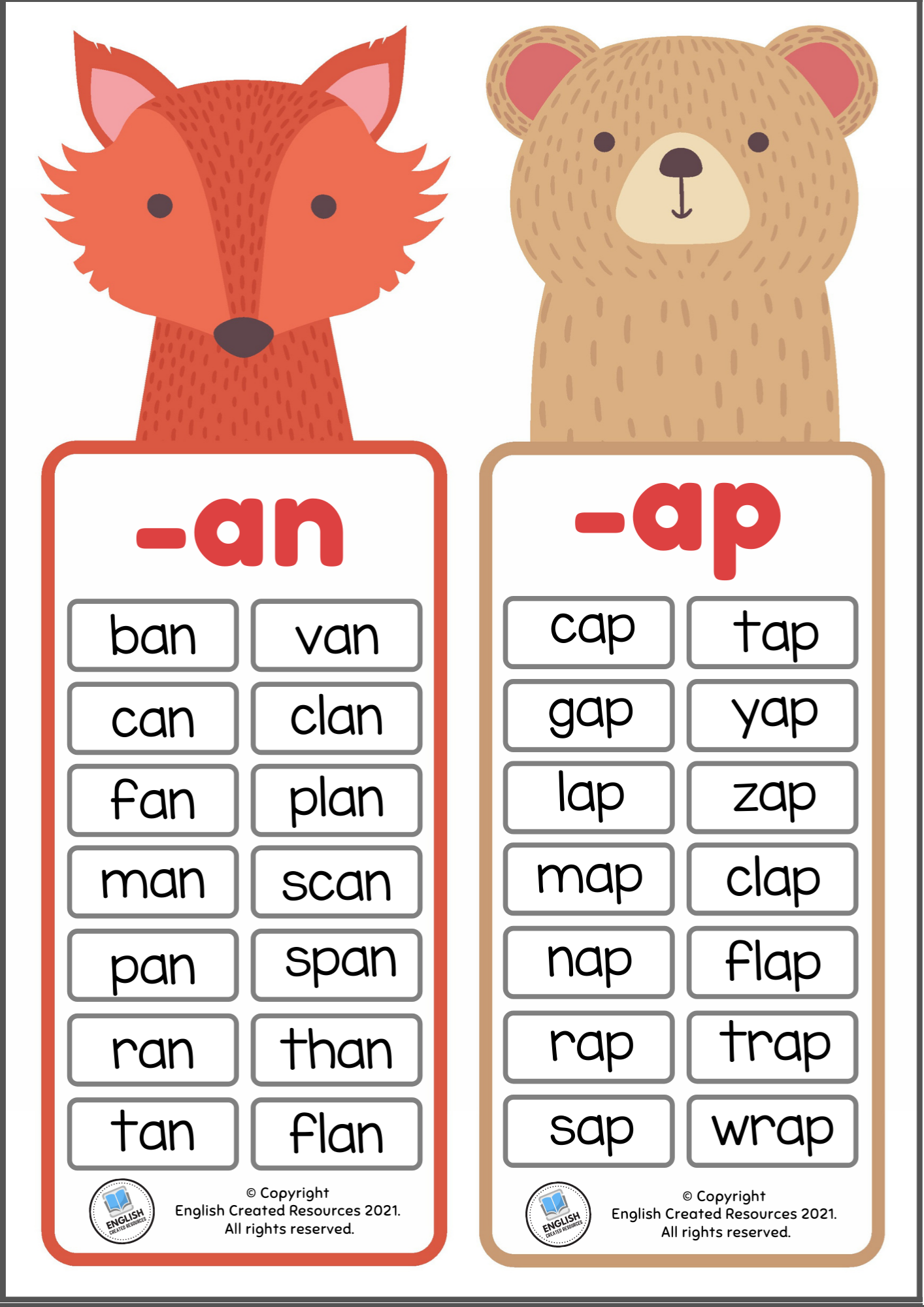 Word Family Charts English Created Resources Word Family Charts English Created Resources