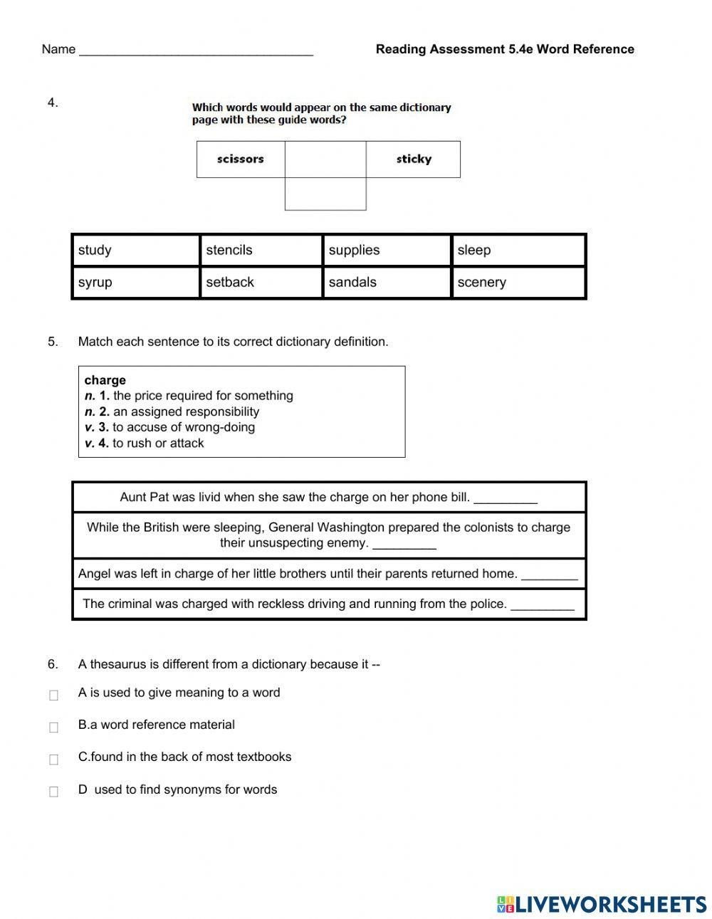 Word Reference Free Interactive Worksheets 739455 Word Reference Free Interactive Worksheets 739455