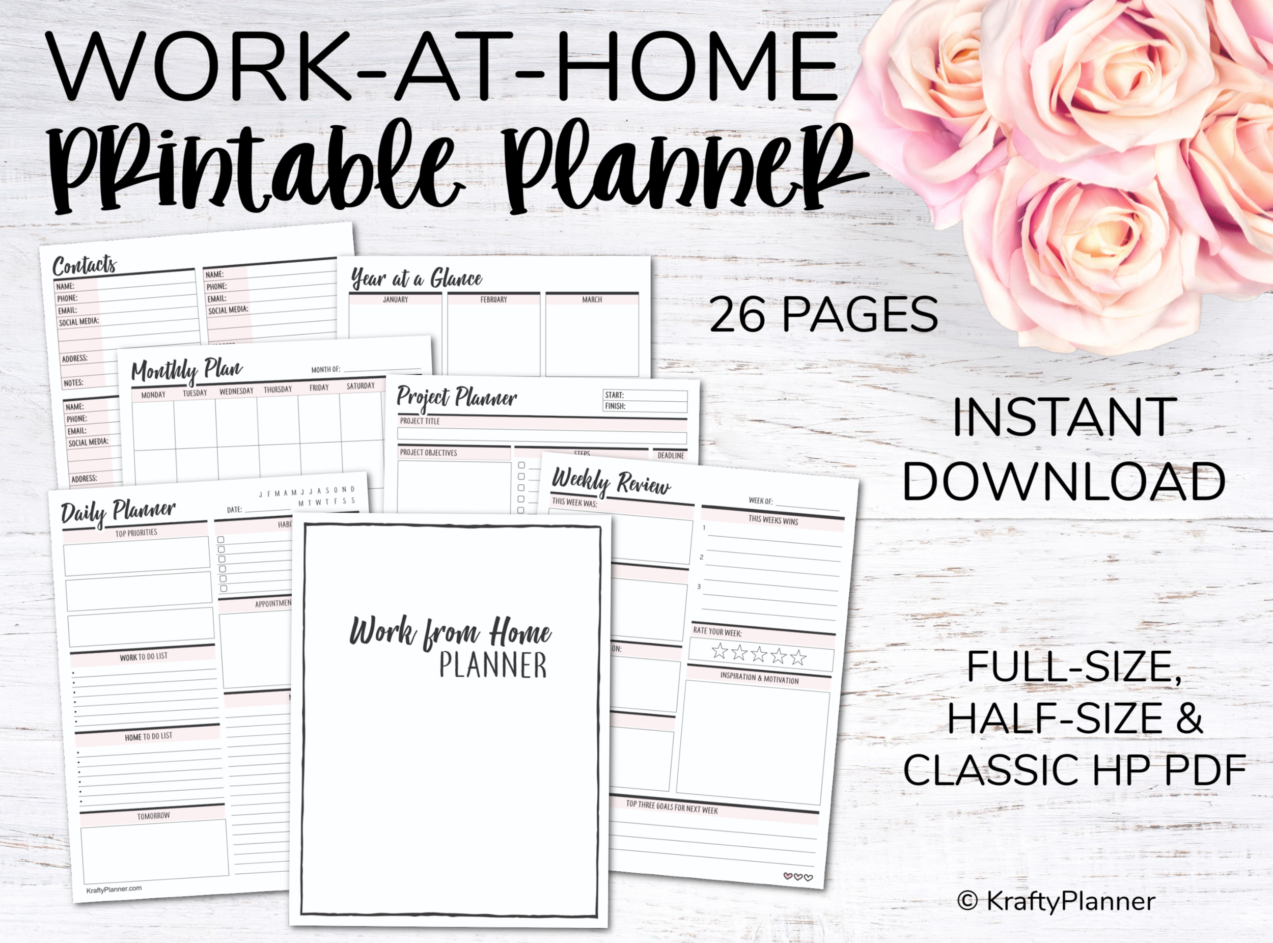 Work At Home Printable Planner Krafty Planner Worksheets Library Work At Home Printable Planner Krafty Planner Worksheets Library