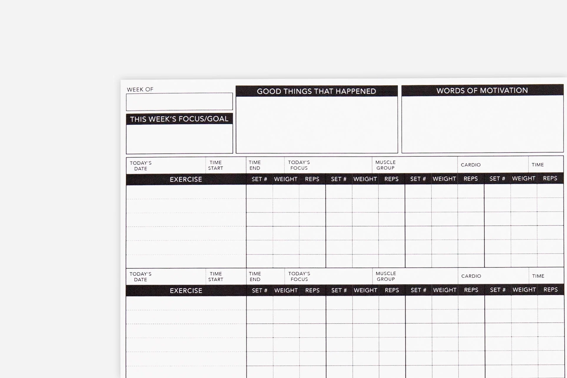Free Printable Fitness Planner 2026